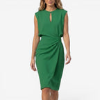 Jorvalore | Women's Summer Midi Cocktail Dress with Ruched Waist