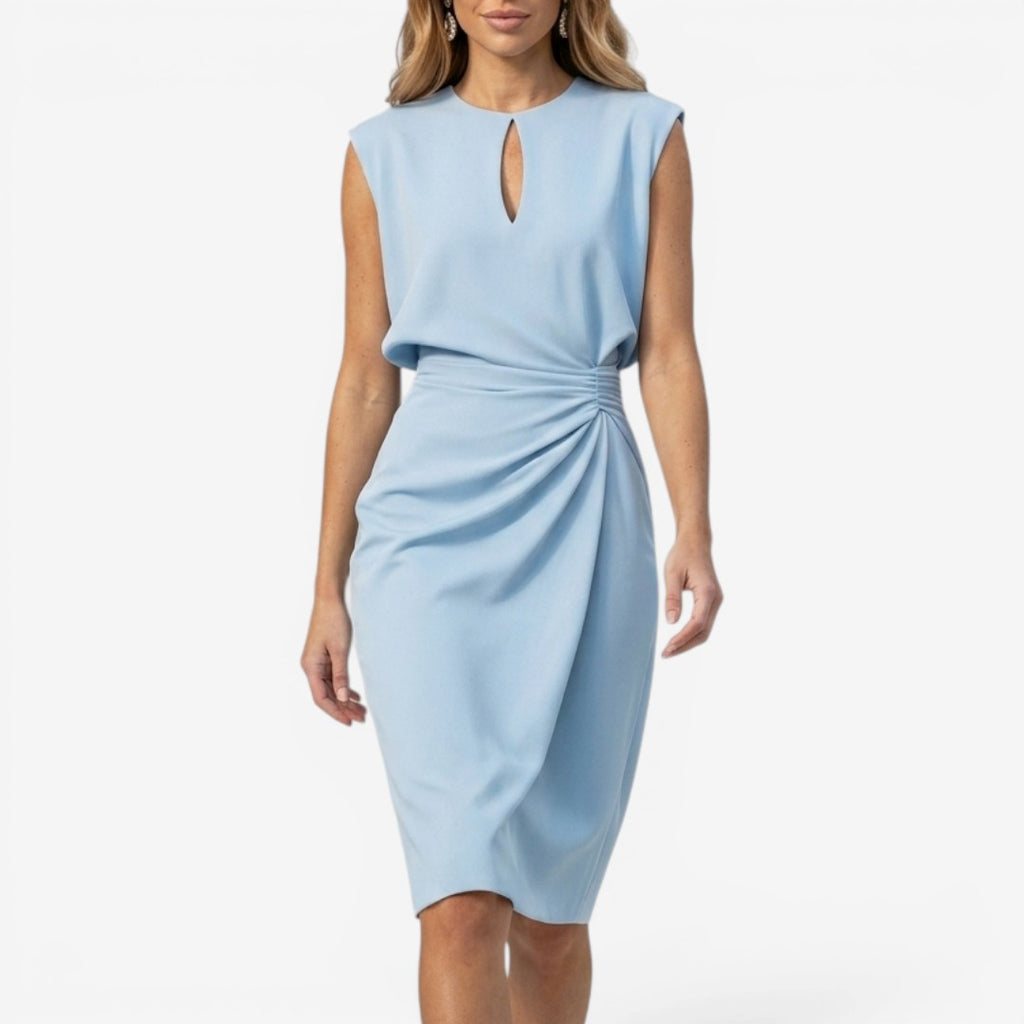 Jorvalore | Women's Summer Midi Cocktail Dress with Ruched Waist