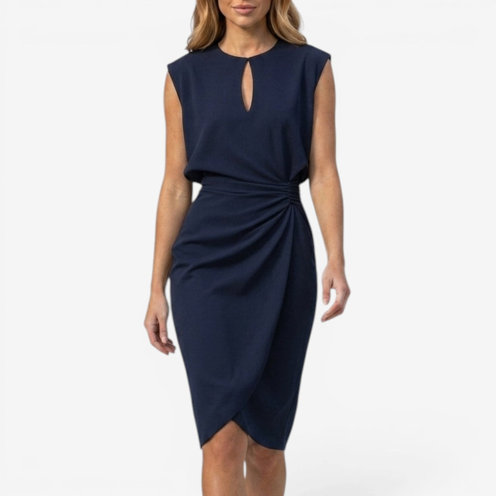 Jorvalore | Women's Summer Midi Cocktail Dress with Ruched Waist
