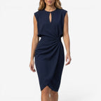 Jorvalore | Women's Summer Midi Cocktail Dress with Ruched Waist