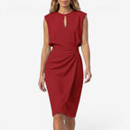 Jorvalore | Women's Summer Midi Cocktail Dress with Ruched Waist