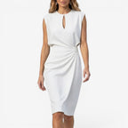 Jorvalore | Women's Summer Midi Cocktail Dress with Ruched Waist